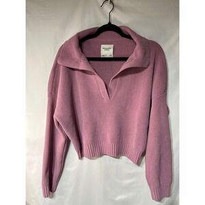 Abercrombie & Fitch‎ Womens Pink Knit Cropped Pullover Sweater
